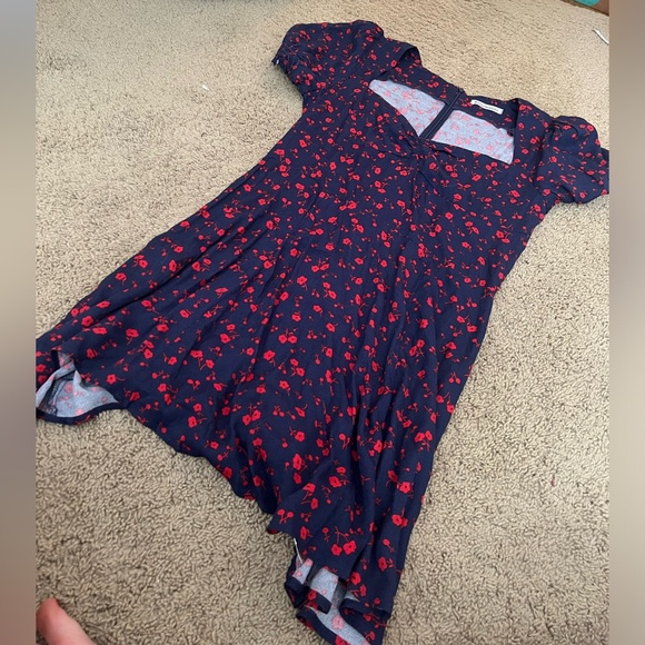 Reformation sweetheart neckline puff sleeve Drea Mini Dress in Anthem Blue - Picture 3 of 7